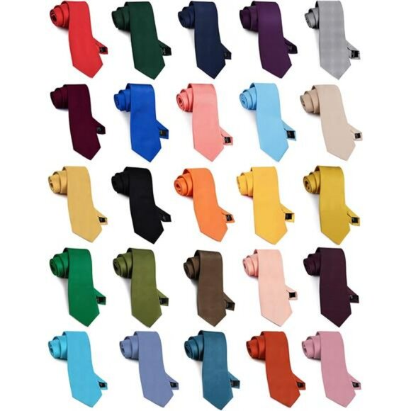 Mens Solid Champagne Silk Tie Formal Necktie Wedding Business Gift Boxed - Picture 6 of 7